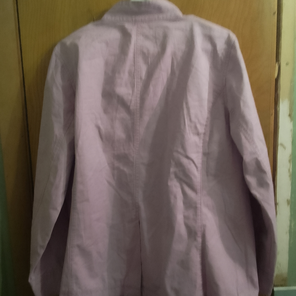 Talbots Light Purple Military Button FrontUtility Jacket Size 1x 100% Cotton - Picture 4 of 15